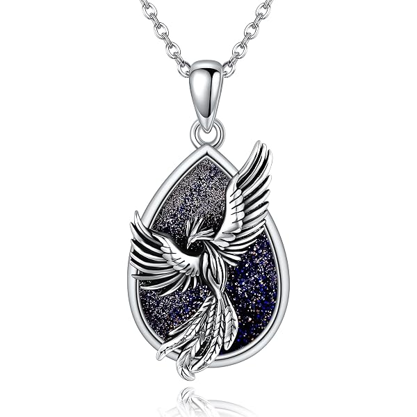 KZX Collana da donna, in argento Sterling 925, con ciondolo fenice, pietra portafortuna novembre, collana fenice, regalo di Natale per mamma, moglie, 1, Argento sterling, Nessuna pietra preziosa