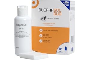 THEA PHARMA Blephasol Duo 100 ml Micellar Eyelid Cleansing Lotion with 100 Lint-Free Pads | Effective and Gentle Cleansing for Make-Up Removal, Inflamed and Sensitive Eyelids | Soap & Alcohol-Free