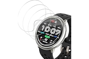 HidWee Compatible con Amazfit Active 2 Protector de Pantalla, 4 Piezas HD Anti-Arañazos Protector Película de Flexible de TPU [No es de cristal], Anti-Aceite Anti-Burbujas Protectora