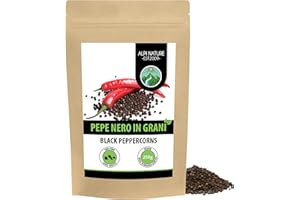Alpi Nature Pepe Nero 250g, Grani di Pepe Nero Interi per Cucina e Miscele di Spezie