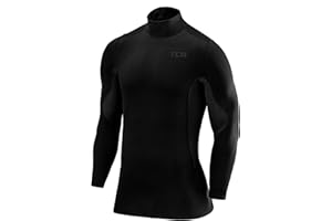 TCA Meskie SuperThermal Koszulka termoaktywna z dlugim rekawem i wysokim kolnierzem Compression Base Layer do biegania i pilki noznej
