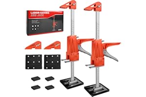 ConBlom Labor Saving Arm Jack 2 Pack, Hand Lifting Tool Jack, 15.5 Inch Height Adjustment Lifting Device, Door And Wooden Panel Lifting Cabinet Board Lifter, Load-Bearing 440LBS