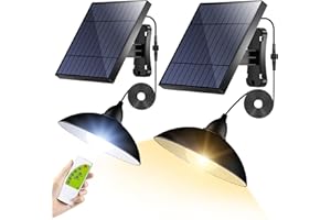 intelamp Lámpara colgante solar, lámpara solar para exterior colgante con mando a distancia, luces solares colgantes, IP65 impermeable, para jardín, terraza, balcón, cenador