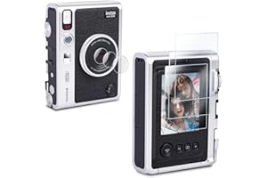 Rieibi [3+3-pak ochraniacz ekranu do aparatu Fujifilm Instax Mini EVO Instant Camera LCD + obiektyw PET Flim, 0,25 mm twardość 9H folia ze szkła hartowanego do Fuji Instax mini EVO