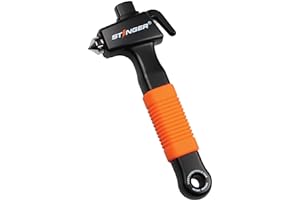 STINGER Ztylus Super Duty Car Emergency Escape & Rescue Tool, Hardened Carbon Steel Car Safety Hammer, Spring Loaded Window Breaker, Razor Sharp Seat Belt Cutter, Auto Disaster Life-Saving (Orange)
