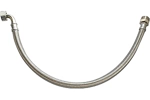 SOMATHERM FOR YOU - Flexible sanitaire raccordement écrou tournant coudé Femelle 15/21 (1/2') - raccord droit Mâle 15/21 (1/2') - Longueur 50 cm - DN8