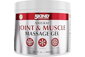 5KIND CLINICAL SKINCARE 5kind Natural Joint & Muscle Cooling Gel 300ml - Calendula Cream with Comfrey & Menthol - High Strength Revitalising Muscle Gel - Massage for Back, Muscles, Knees, Neck & Shoulders