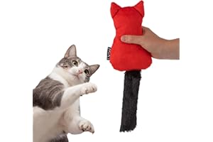 FAVPET Plüsch Katzenspielzeug mit Glöckchen, Schmusekissen für Katzen, Katzen Spielzeug Plüschtiere, Kuscheltier für Katzen, Plüsch Spielzeug Katze, Spielzeug für Katzen, Kitten Spielzeug (Rot)