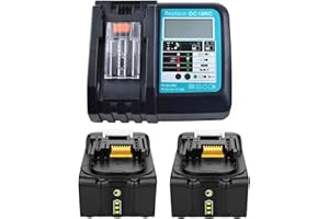 YASI MFG Ładowarka zastępcza Makita z 2 akumulatorami 18 V 5,0 Ah do radia budowlanego Makita BMR100 BMR102 DMR100 DMR110 DMR101 DMR103B BMR104 DMR104 DMR105 DMR106 DMR102 DMR10109 DMDM10R108 DMR107 radio 5000