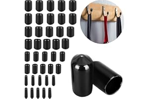 cobee Lot de 40 Embouts en Vinyle pour vis, Vinyle Tuyau Tuyau Poteau, Bouchons à vis Filetage Couverture Assortiment 3 mm/6 mm/9 mm/12 mm, Noir