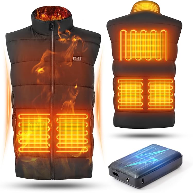 Gilet Chauffant USB Pour Homme Et Femme - 15 Zones Chauffantes, 3 Niveaux De Température - Léger, Lavable En Machine - Pour Randonnée, Ski, Camping
