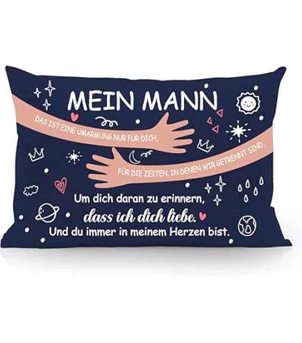 Yoskiasd Kissenbezug 'Glück Ist Einen Ehemann Wie Dich Zu Haben' - Romantisches Geschenk Für Ehemann