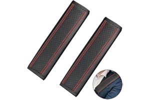 GFAMOUS Rembourrage de Ceinture de Sécurité,2 Pièces Voiture Ceinture de Sécurité,Coussin Ceinture de Sécurité Amovible,Auto Confort Pads,pour Adultes et Enfants Protéger Epaules (6.5x23cm Noir)