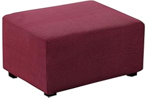 XGANGM Copri Pouf Elasticizzato Rettangolare Grande 80x60/90x60CM Copertura Ottomano Morbido Elasticizzata Fodera Pouf Panca Poggiapiedi Lavabile Copri Sgabello Poggiapiedi,#14,1Medium