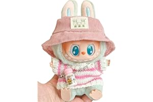 Xiujuers Bekleidung für 17cm Labubu Plüsch, Kuscheltier Kleidung Outfit nur Bekleidungs zubehör für 17cm Labubu Plush Pullover Hoodie Bekleidung DIY Kinder Geschenke (G)