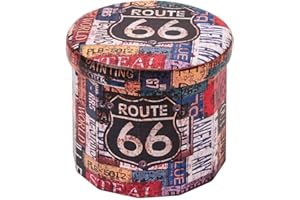 Bonlife Pouf Rotondo Camera da Letto Poggiapiedi Contenitore Pouf Pieghevole Ecopelle Cassapanca Bambini Tavolini Salvaspazio 38x38x33.5cm Multicolore