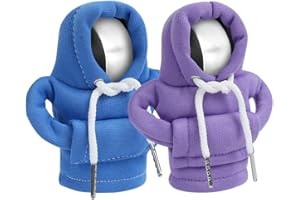 Adiwo Gear Stick Hoodie, 2pcs Car Gear Shift Knob Cover, Creative Gearstick Lever Hoodie, Universal Gear Shifter Knobs Sweatshirt for Gearshift, 4.7 Inch Car Gear Handle Cover Car Interior Hoodie B