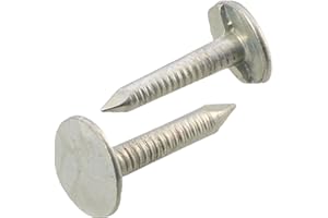 AERZETIX - C70838 - Set di 300 Chiodi a testa piatta larga Ø3x20mm - diametro testa Ø10mm - in acciaio - colore argento - feltro per coperchi tegole bituminose carpenteria rivestimenti per tetti