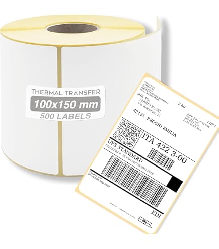 Rollo De 1000 Etiquetas Autoadhesivas 80x39mm - Para Impresoras Térmicas, Resistentes Al Agua Y Congelador