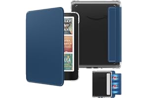 MoKo Detachable Magnetic Case for All-new 7" Kindle Paperwhite 12th Generation 2024 & Kindle Colorsoft 2024/2025,Ultra Clear Back Scratch-Proof Light & Shell Cover with Auto Wake/Sleep, Dark Sea Blue