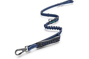 Iokheira Bungee Cane Conduce forte guinzaglio cane assorbire gli urti con 2 comode maniglie imbottite auto cintura di sicurezza fibbia, regolabile corda guinzaglio cane per piccoli cani medi grandi