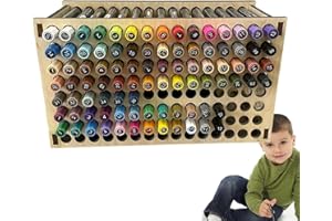GEEGVV PW TOOLS Porte-Pinceau | Porte-Peinture en Bois - Art Brush Rack Organizer pour stylos, pinceaux, Crayons Couleur, marqueurs