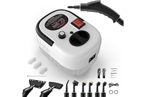 TWOOASES Steam Cleaner, Steamer for Cleaning, Portable Handheld Steam Cleaner, 1.2L Water Tank, 15s Fast Heating, Multipurpose Steamer for Home, Hand Held Steamer for Car, Kitchen, Bathroom, Tile - White