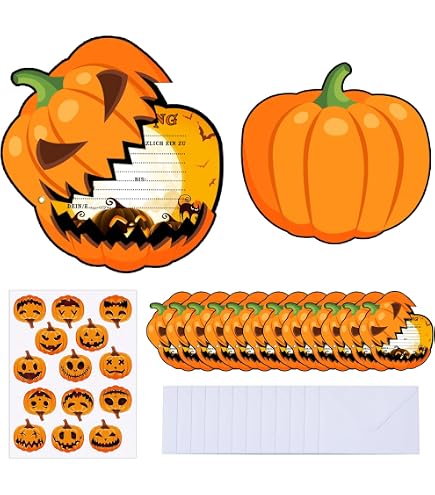 Big Dot Of Happiness Kürbis-Einladungskarten – 12 Stück Mit Umschlägen, Perfekt Für Halloween Oder Erntedankfest
