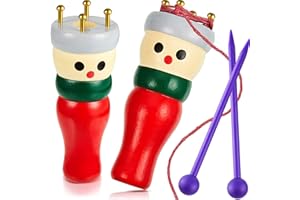 CHUANGDI 2 Pezzi Knitting Dolly in Legno per Maglieria Carino Handy First Knitting Spool Knitter per Bambini Adulti