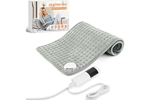 CIRULLI Manta Electrica, 30x60cm Almohadilla Electrica con Apagado Automático y 9 Configuraciones de Calor, Manta Termica para Espalda, Cuello, Heating Pad y Vientre, Lavable a Máquina