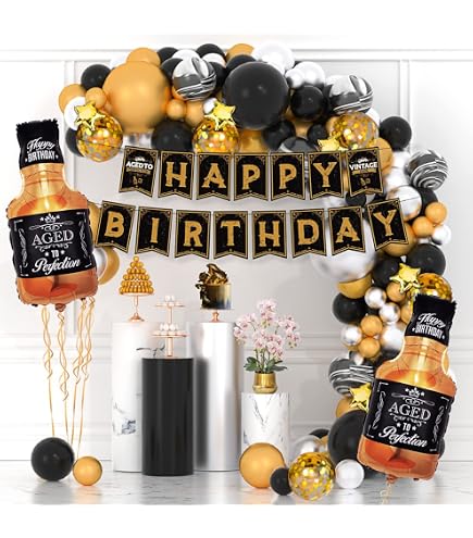 48 Stück Whiskey Cupcake Topper ‚Aged To Perfection‘ – Party-Deko Für Whiskey-Partys & Geburtstage