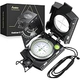 Anbte Professional Compass Waterproof IP65 with Clinometer and High Precision Military Compass Level with Bag for Camping, Wa