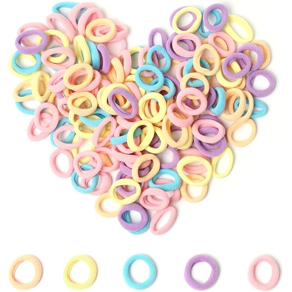 300 Haargummis Aus Stoff – Bunt, Klein (2 Cm Ø), Für Kinder & Erwachsene (3 X 100 Stück) 300 Haargummis Aus Stoff – Bunt, Klein (2 Cm Ø), Für Kinder & Erwachsene (3 X 100 Stück)