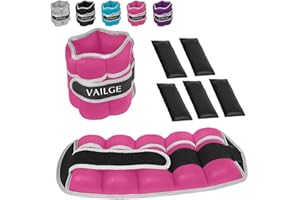 VAILGE Ankle Weights Adjustable Leg Weights for Fitness Jogging Walking Exercise, Ankle Weights Women men 0.5KG - 3KG, Black Grey Pink Blue Purple Wrist and Ankle Weights