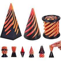 Lot De 6 Cônes Fidget Imprimés 3D – Spiral Cone 6,5 Cm, Antistress Sensoriel, Déco Passthrough Pyramide, Cadeau Ados/Adultes