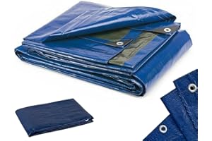 SEPERCASA Telo telone occhiellato impermeabile con occhielli copri piscina 80 110 150 gr per copertura in polietilene (8x5 metri - 80 grammi/mq)