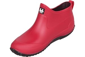 SMajong Herren Damen Gummistiefel Kurze Rutschfeste Regenschuhe Regenstiefel Gefüttert Gartenschuhe wasserdichte Kurz Stiefel 34-43 EU