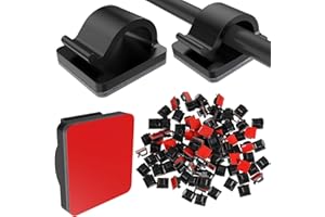 Blulu Pack of 100 Mini Outdoor Cable Clips with Adhesive Tapes Light Clips Decoration Clips Self-Adhesive Hooks Wire Holder for Christmas and Fairy Lights