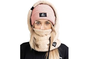Senllen Cagoule Coupe-Vent en Polaire pour Temps Froid, Masque de Ski, Masque Thermique Respirant, Cache-Cou, écharpe, Casque à Capuche