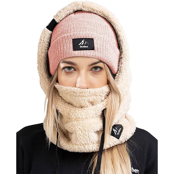KEVGNRO Sherpa Hood Skimasker, Sherpa Hoed, Zwaargewicht Fleece Koud