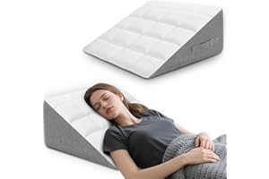 ‎HOMCA HOMCA Keilkissen für Bett und Sofa, Ergonomischer Bettkeil für Reflux Schlafapnoe, Doppelte Bezug Lesekissen, Rückenkissen zum Schlafen, Spielen, Fernsehen