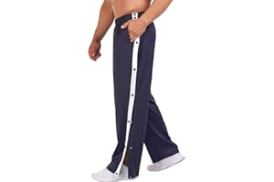 PINSPARK Pantalon de Jogging pour Homme Pantalon de Rééducation Ouverture Latérale avec Boutons-Pression Latéraux - Pantalon de Sport Postopératoire