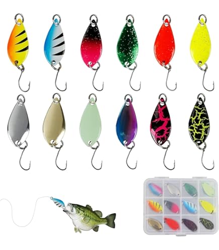 Lot De 12 Cuillères Ondulantes Pour Pêche - Spoons Spinning Truite - Neuves Sous Blister