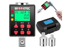 DOEDOEFONG Digitaler Drehmomentadapter 1/2 Zoll, 3,4 – 340Nm Drehmoment Digital Adapter, Genauigkeit ± 1% mit Voreingestellter, Speicher, Summer, LCD Anzeige, 1/4" 3/8" Adapter für Auto, Motorrad, Fahrrad
