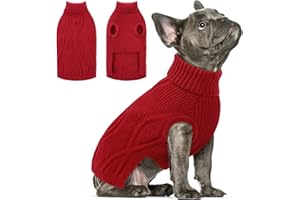 Queenmore Hundepullover Kleine Hunde | Warm & Bequem | Stretch Katzenpullover | Chihuahua, Yorkshire Terrier, Zwergpudel (Rot, XS)