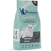 Promaster S&uuml;per Beyaz Doğal Bentonit Topaklanan Kedi Kumu Aktif Karbon Kokulu 5 LT