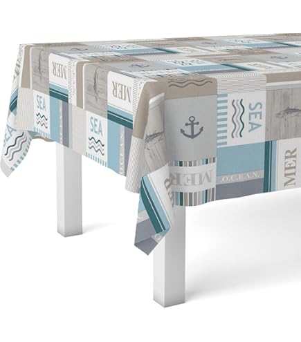 Anro Rectangulaire Nappe Lavable En Toile Cirée, 100 X 140cm