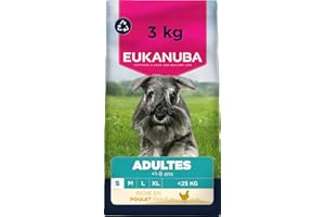 EUKANUBA Life Care Croquettes Chien Adulte Petite Race 1-8 Ans, Riche en Poulet Frais, Maintient Poids Optimal L-Carnitine, Oméga 3&6, prébiotiques, sans colorants, arômes artificiels ni OGM – 3 kg