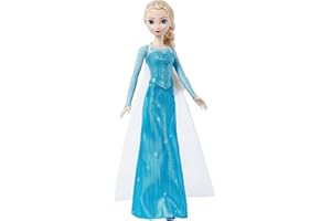 Mattel Spielzeuge aus Disney Die Eiskönigin 'Singende Elsa-Modepuppe in charakteristischem Outfit, singt Lass jetzt los' aus dem Disney-Film' in Englisch, Französisch, Deutsch, Italienisch, JDL58