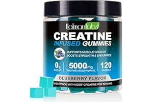 TOOFFI Creatine Monohydrate Gummies - Creatine Monohydrate Gummies for Men and Women - 5000mg Creatine Monohydrate Gummies Sugar Free 120 Gummies Advanced Formula Support Muscle Growth,Sugar Free,Vegan